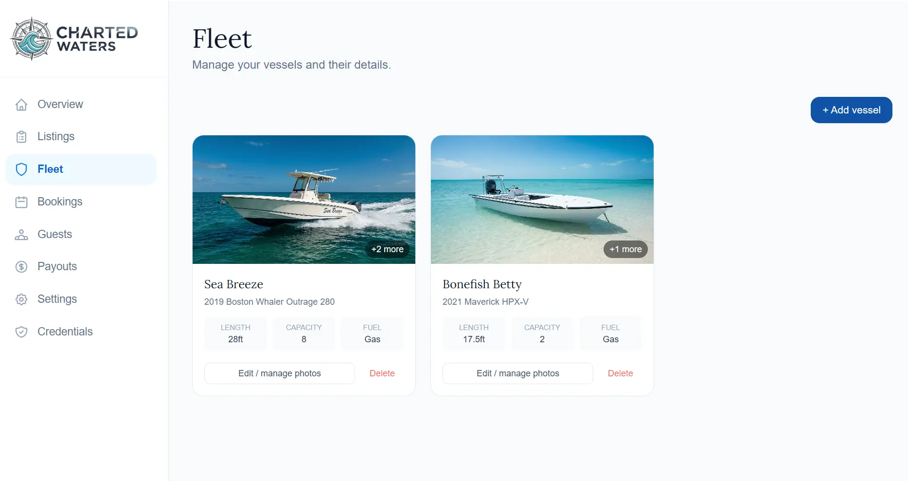 Fleet management dashboard screenshot