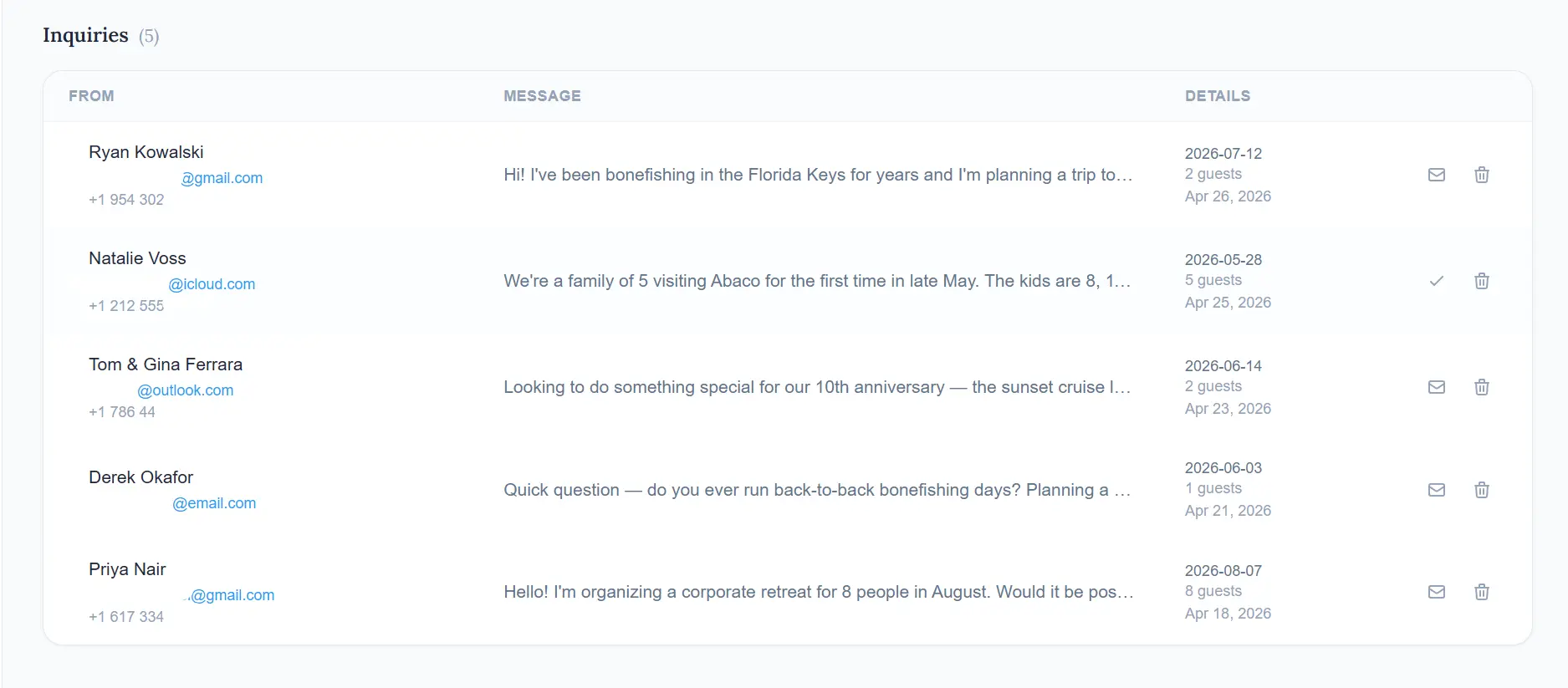 Inquiry inbox dashboard screenshot