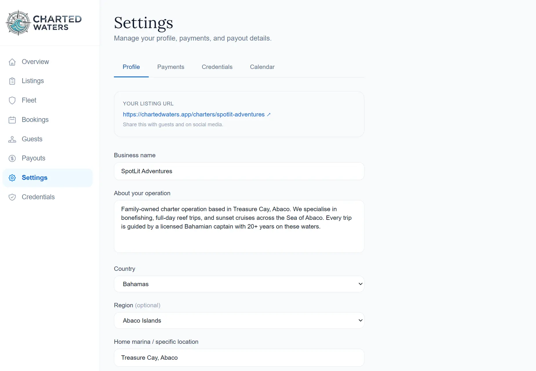 Pay your way dashboard screenshot